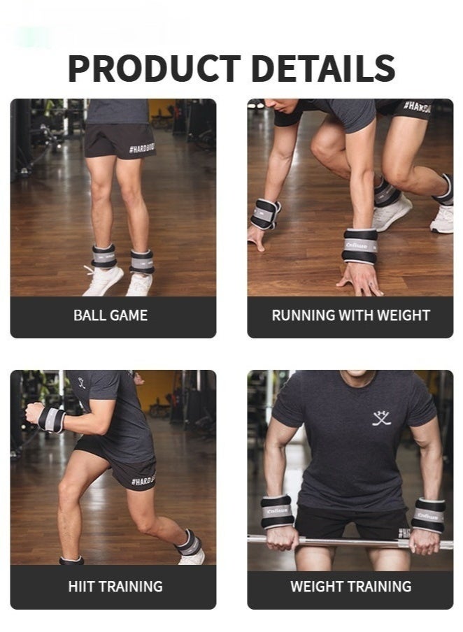 Amyup مجموعة أوزان قابلة للتعديل للكاحل والمعصم - زوج بوزن 2.2 رطل لتدريب الساق/الذراع، واليوغا، واللياقة البدنية - حزام من النيوبرين مع إغلاق آمن - Image 5