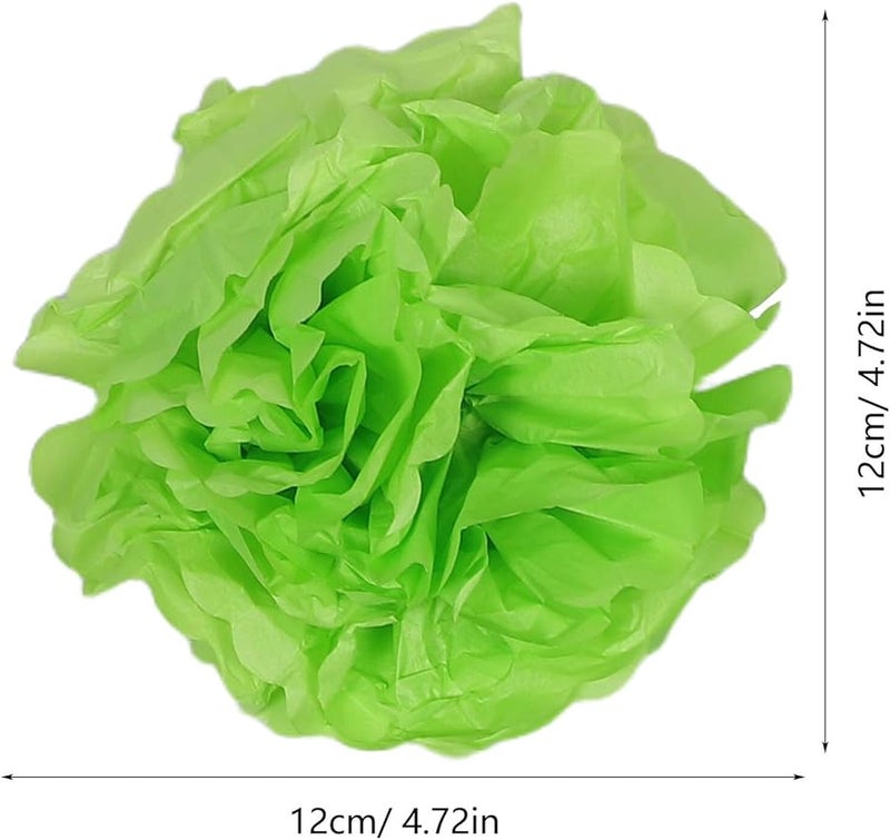 Green Tissue Paper Pom Poms 21pcs Graduation Birthday Party Decorations Supplies - Image 3