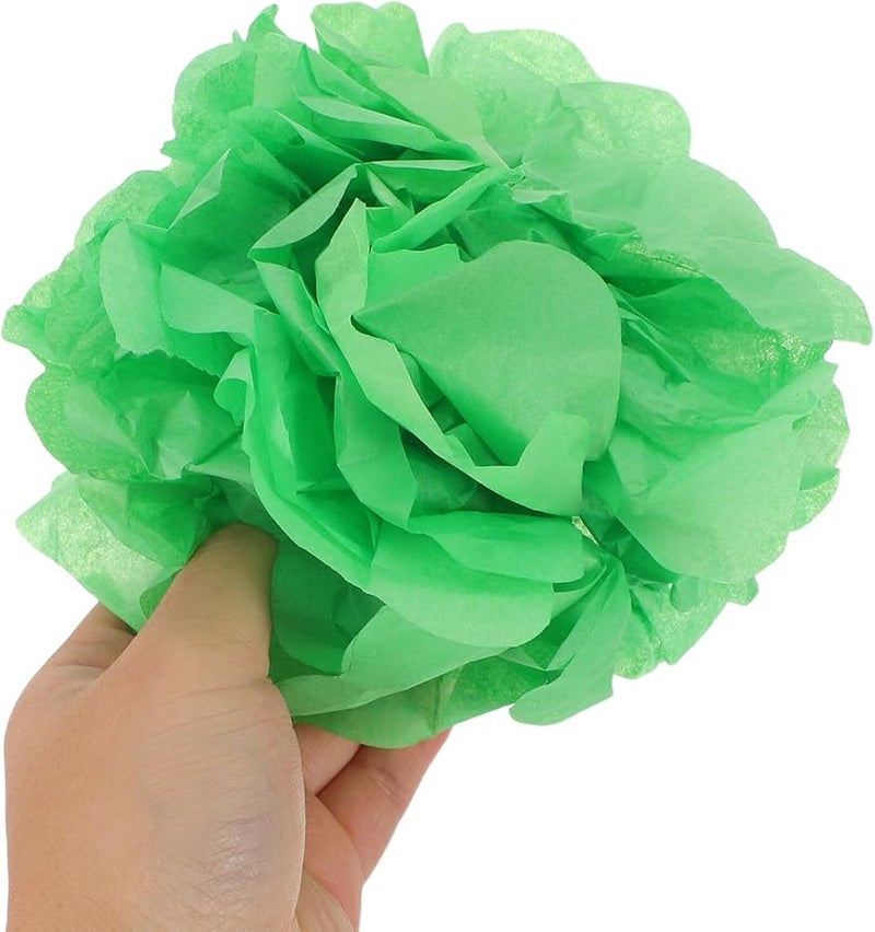 Green Tissue Paper Pom Poms 21pcs Graduation Birthday Party Decorations Supplies - Image 5