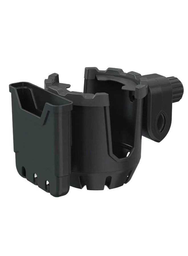 Miila Spain 2-In-1 Universal Cup Holder With Phone Holder, Anti-Slip Pad And Adjustable Holder -Black - Image 1