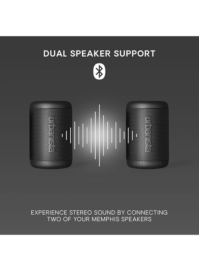 erorex Memphis Wireless Bluetooth Speaker Portable Speaker Water Resistant Ipx5 Rating 12H Playtime Button Control Bluetooth 5.2 Dual Pairing Loud Speaker Stereo Sound Outdoor Speakers Black - Image 3
