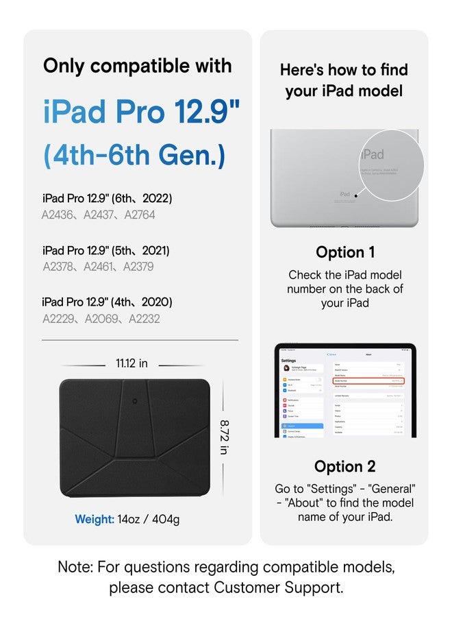 MOFT Dynamic Folio Case for iPad Pro 12.9 inch (6th/5th/4th Generation, 2022/2021/2020), Silm Magnetic Stand Case with 20+ Viewing Angles, Auto Wake/Sleep, Ultra Thin, Jet Black - Image 2