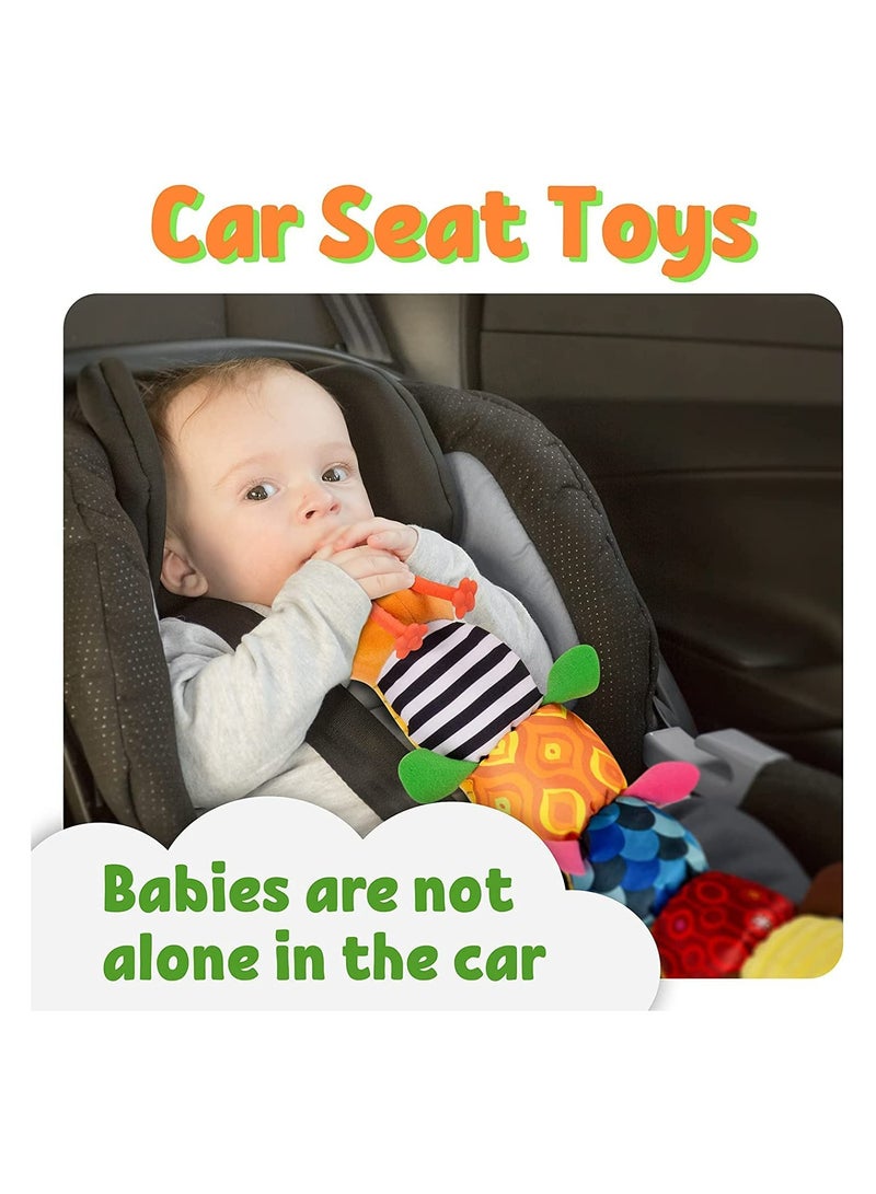 Excefore Baby Toys Musical Caterpillar Infant Toys Stuffed Animal Toys with Ruler Design and Ring Bell Baby Teething Toys for Tummy Time Baby Development Plush Toys with Rich Colors Patterns Textures - Image 5