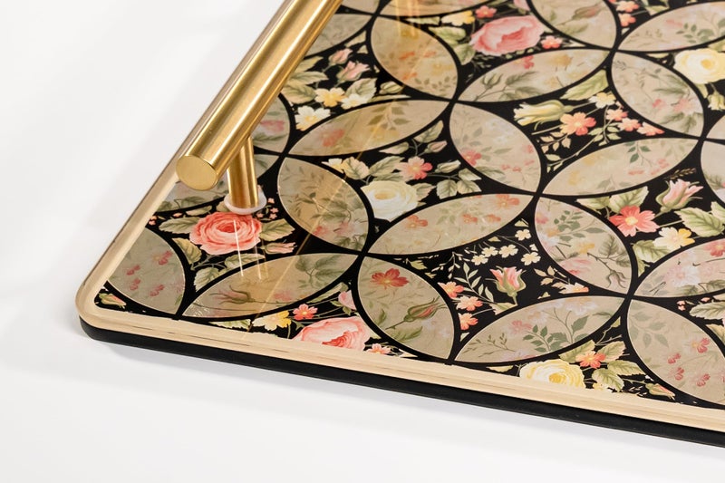 VINCA DECOR VINCA DECOR Garden Bloom Glass Serving Tray | Floral Elegance Combined with Perfect for Coordinated Home Decor, Ideal for Serving Snacks or Drinks, and Enhancing Your Living Space  - Image 2