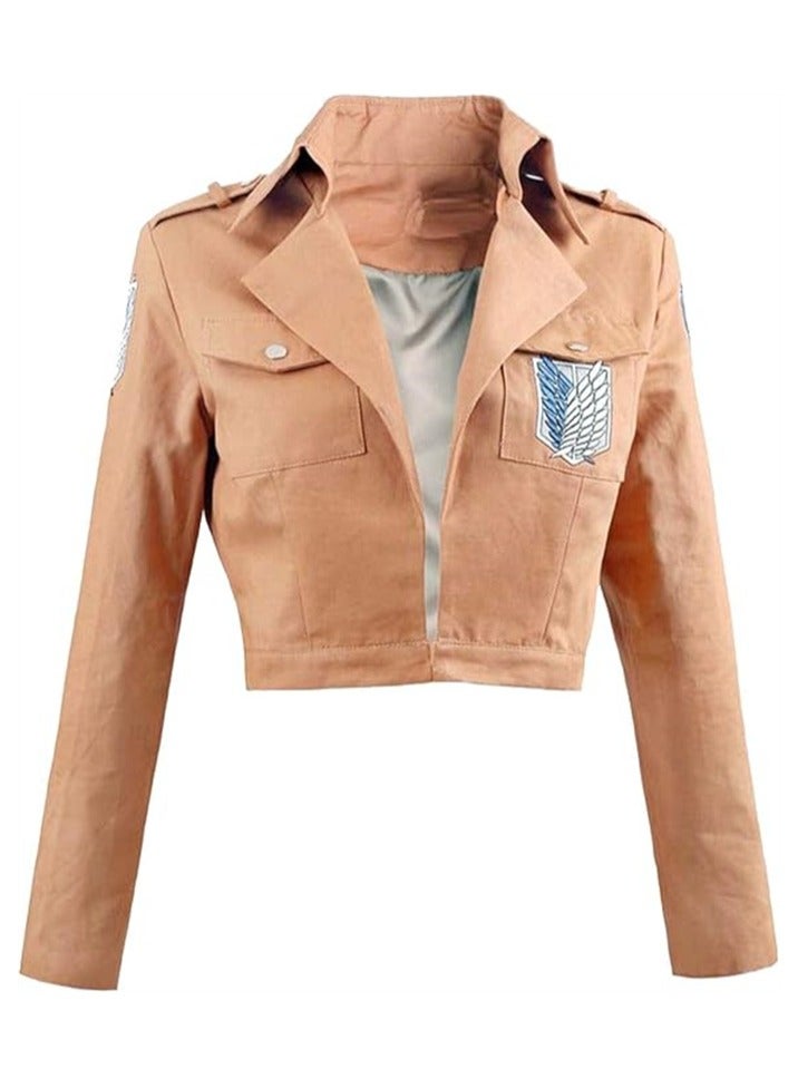 Cosplay Jacket Japanese Anime Brown Coat for Women and Man, Brown - Image 2