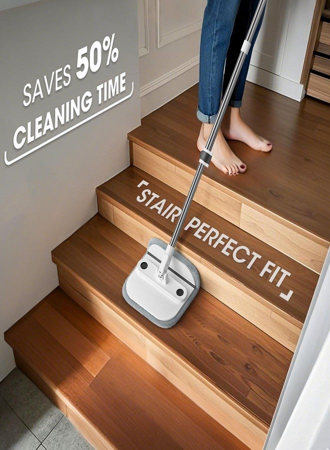 BOMIDI مجموعة ممسحة ودلو، ممسحة دوارة سهلة الاستخدام مع نظام مياه قذرة منفصل، ممسحات تنظيف عميق للأرضيات، ممسحات متعددة الاستخدامات للجدران - Image 4