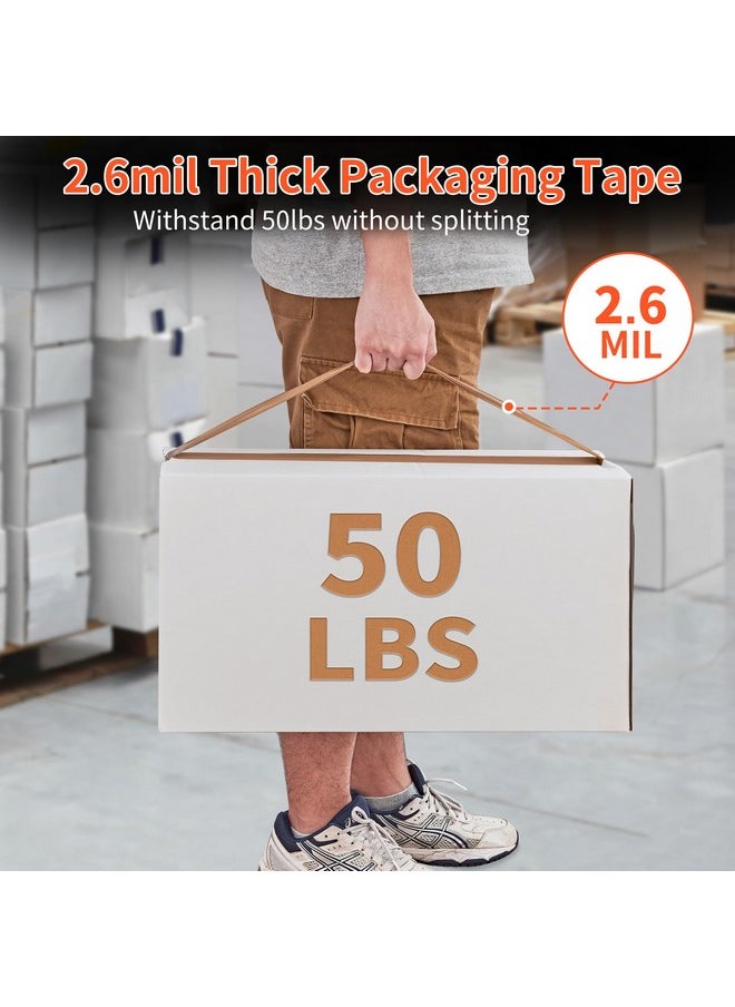 JARLINK 6 Rolls Brown Packing Tape With Dispenser Heavy Duty Packaging Tape Refills For Shipping Packaging Mailing 2.6Mil Thick 1.88 Inches Wide 55 Yards Per Roll 330 Total Yards  - Image 5