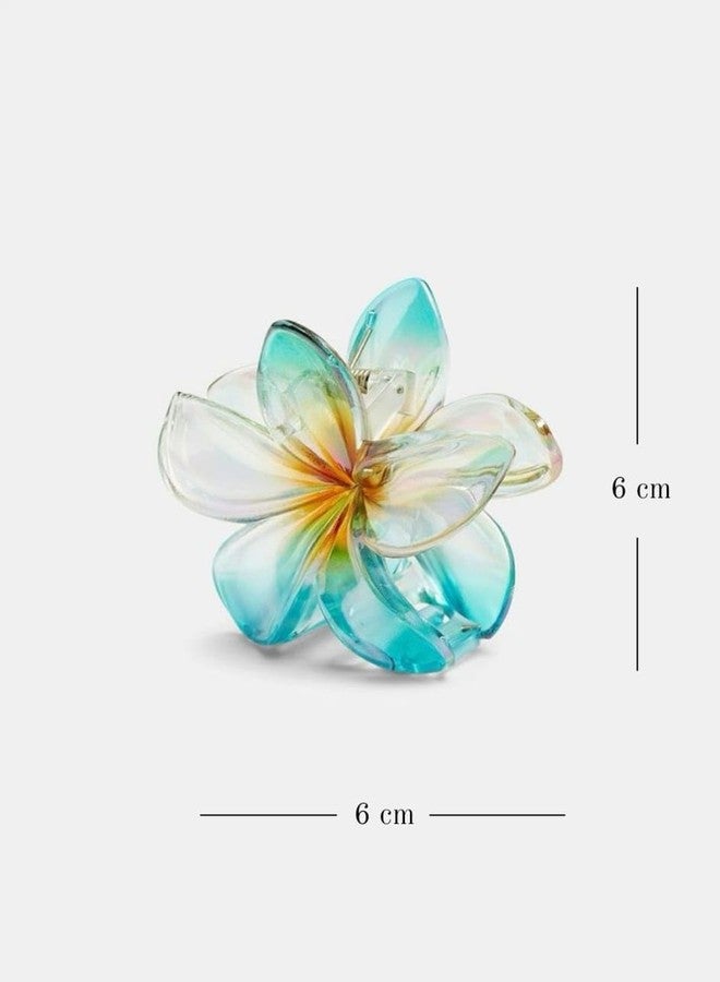 KARDIFF Transparent Glossy Flower Hair Claw Clips - Multicolor Pack of 4, Stylish Hair Ornaments for Women & Girls (Color may vary) - Image 4