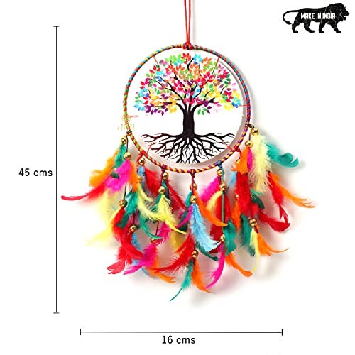 DULI Dream Catcher Handmade Tree of Life Canvas Dreamcatcher for Bedrooms Office Balcony Outdoors Garden Car Hanging, 49cm, Dreamkacher (CanvasTreeofLifeMediumDC-Multicolor) - Image 5