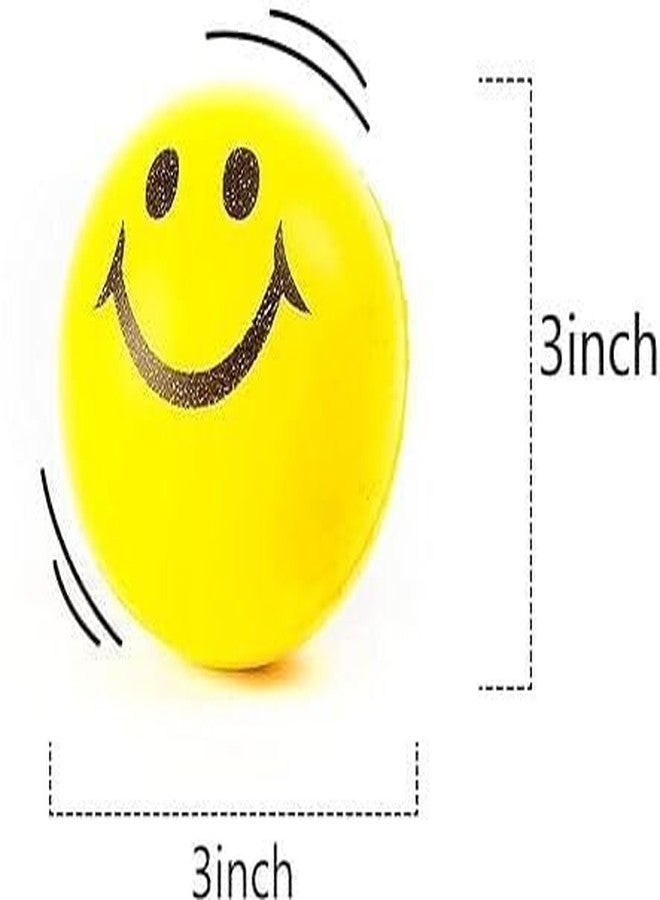 Skygold Smiley Soft Ball for Baby, Girls, Kids & Adults | Stress Relief & Play Toy | Soft, Lightweight & Safe | Indoor & Outdoor Fun (Yellow, Pack of 12) - Image 3