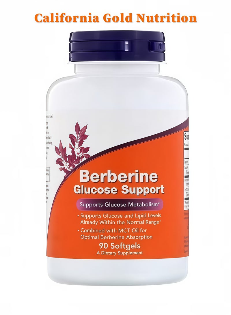 كاليفورنيا غولد نيوترشن دعم الجلوكوز من بربرين - 90 كبسولة هلامية | مكمل طبيعي لتنظيم نسبة السكر في الدم