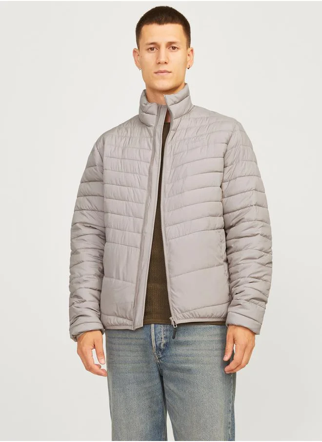 JACK & JONES Stand Collar Full Zip Puffer Jacket