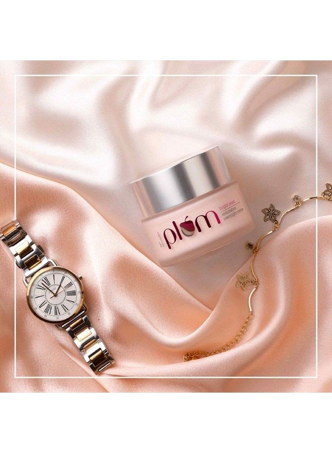 Plum Skin Renewing Night Face Cream, Overnight Cream for Dry and Aging Skin, Gentle for Sensitive Skin, Shea Butter, Hyaluronic Acid Cream for Face, Ultra Hydrating, Cruelty Free for Women 1.7 Fl Oz - Image 3