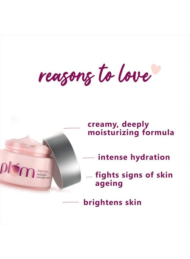 Plum Skin Renewing Night Face Cream, Overnight Cream for Dry and Aging Skin, Gentle for Sensitive Skin, Shea Butter, Hyaluronic Acid Cream for Face, Ultra Hydrating, Cruelty Free for Women 1.7 Fl Oz - Image 4
