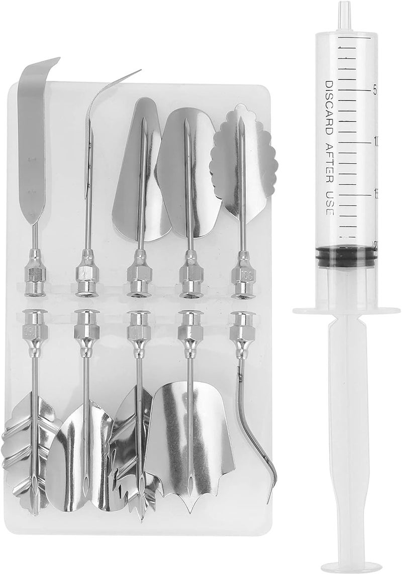 Zopsc Cake Syringe Nozzles Mold, Icing Piping Cream Syringe Tool Set, Cake Decorating Tips for Pudding Baking, Pastry Nozzles Set for Beginners - Image 5