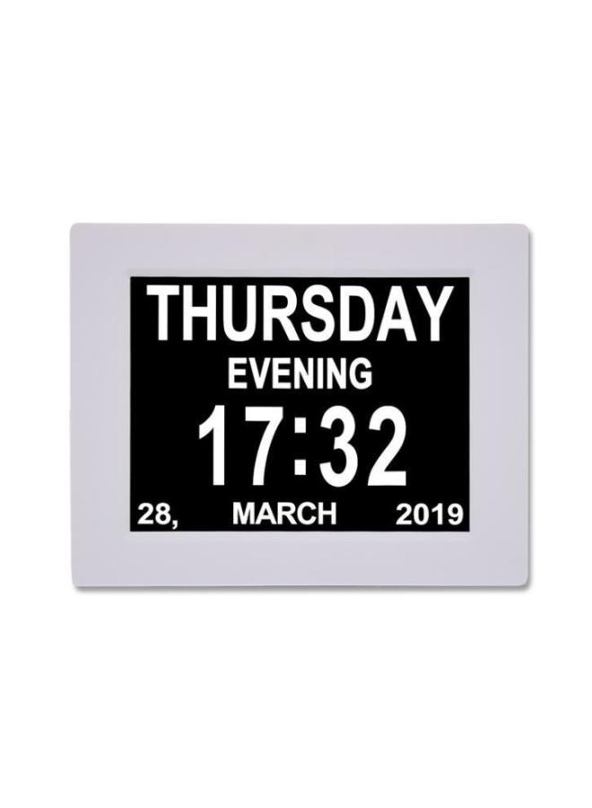Digital Photo Frame Digital Digital Clock Machine For The Elderly Elderly Alarm Clock Electronic Calendar Clock Medication Reminder Machine-Color:8inch White - Image 1