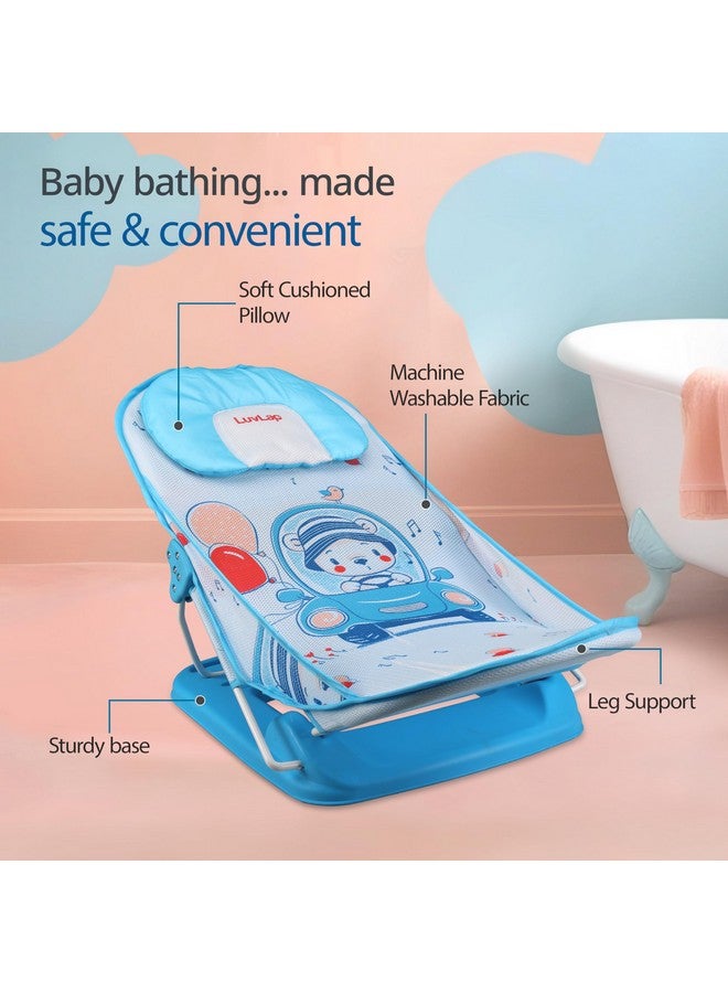 LuvLap Happy Wheels Baby Bather for Baby 0-12 Months, New Born Baby Bath Chair, 3 Position Adjustable, Washable Soft Mesh, Large Seat (Multicolor) - Image 2