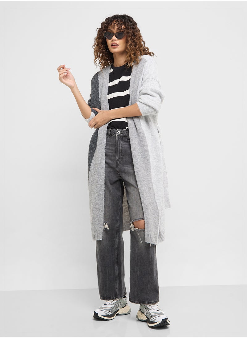 ONLY Colorblock Tie Detail Cardigan  - Image 4
