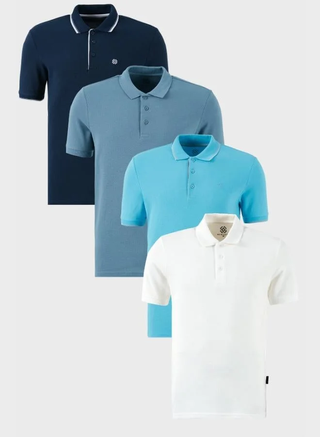 بوراتي تيشيرت بولو رجالي قطن بياقة قميص  قطع