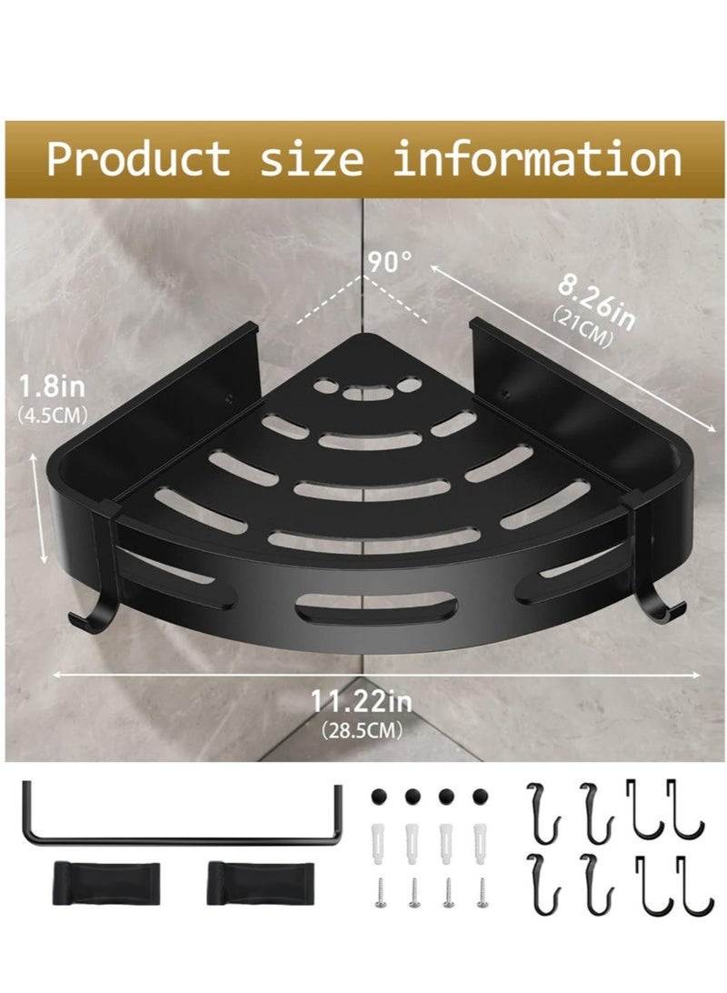 2 Pack Corner Shower Caddy, Shower Storage Organizer with Towel Rack, Bathroom Storage Shelf for Toilet, Kitchen, Bedroom - Image 2