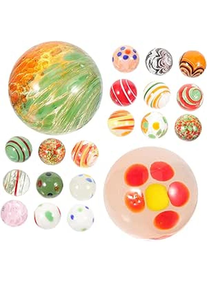 20 قطعة من كرات الرخام الزجاجية متعددة الألوان للحرف اليدوية، أحواض الأسماك، تنسيق الزهور، ونثر الطاولات - Image 1