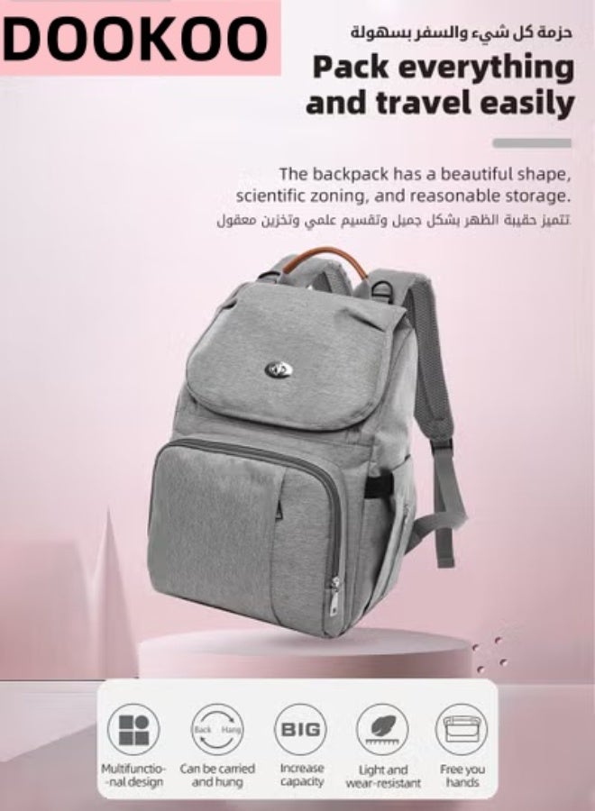 DOOKOO Enlarged Capacity Baby Diaper Bag, Multifunctional Diapers Changing Backpacks, Waterproof  Nappy and Nursing Bags, Fashion Mummy Backpack with Storage Case, for Mothers and Fathers Travel - Image 2