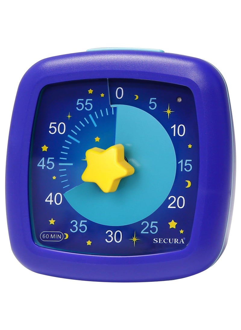 Secura Secura 60Minute Visual Timer Silent Study Timer for Kids and Adults Time Clocks Time Management Countdown Timer for Teaching Starry Sky 