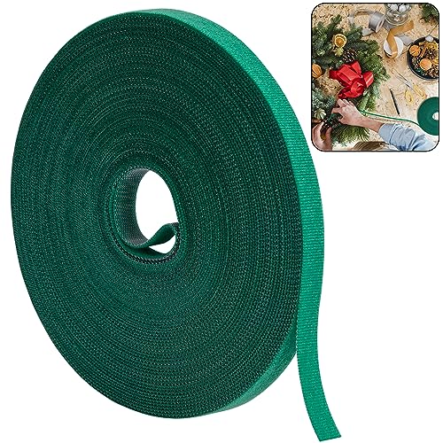 RunNico 50ft Christmas Garland Ties  Green Holiday Garland Ties  Cuttable Cable Straps for Christmas Halloween Party Yard Wall Doorway Outdoors Decoration