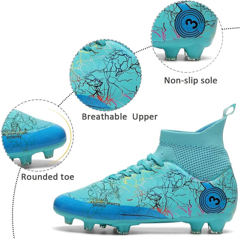 DISRATEBLU Kids Soccer Shoes Boys Football Cleats Professional Athletic Outdoor Trainning Football Shoes Youth Girl Turf Soccer Cleats - Image 2