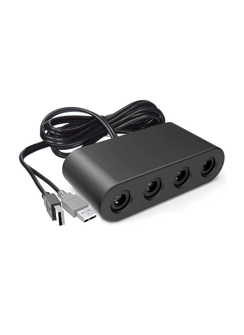 Gamecube Controller Adapter for Nintendo Switch/WII U/PC, Controller Adapter for Gamecube Controller Adapter Turbo Feature Gamecube Adapter and Vibration Features with 180cm Long Cable