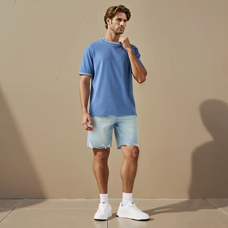 سبلاش فيڤ Ribbed Crew Neck T-shirt