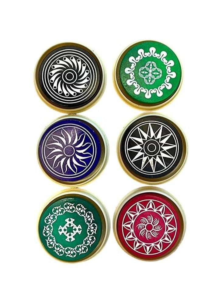 DeloPik Wooden Carrom Coins with Striker, Professional Tournament Striker For Carrom Board (striker) - Image 2