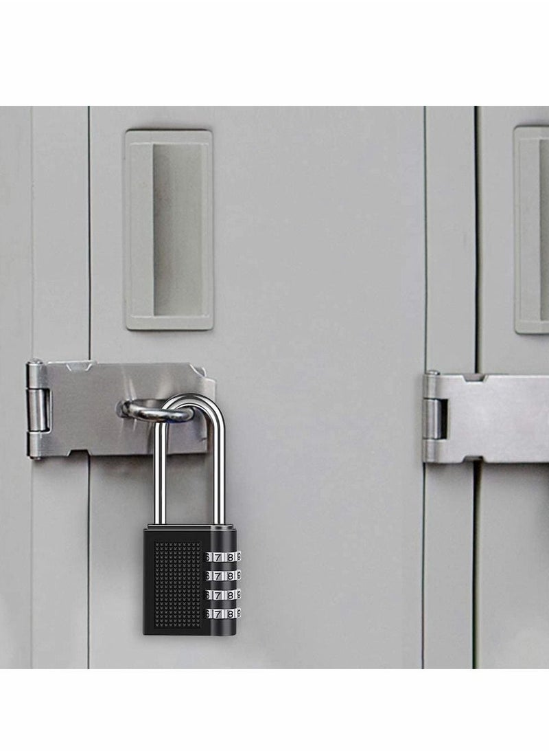 Excefore - Combination Padlock, Long Shackle 4 Digit Locker Lock Weatherproof Lock Outdoor Combination Lock for School Gym Locker, Door, Fence, Hasp, Shed, Garage, Storage Box(Black) 2 Pack - Image 1
