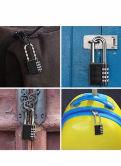 Excefore Combination Padlock, Long Shackle 4 Digit Locker Lock Weatherproof Lock Outdoor Combination Lock for School Gym Locker, Door, Fence, Hasp, Shed, Garage, Storage Box(Black) 2 Pack  - Image 4