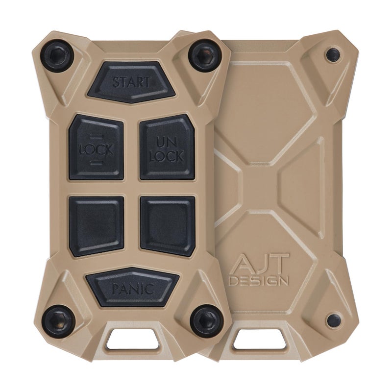 AJT DESIGN Replacement Key Fob Case Compatible with 2014-2018 Chevrolet Silverado, GMC Sierra | 2013+ Chevy Colorado, GMC Canyon | 2012+ Suburban, Tahoe, Yukon | GMC / Chevy Key Fob Shell - Tan - Image 1