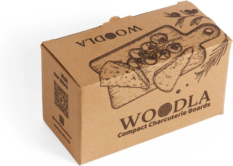 WOODLA Acacia Charcuterie Boards  Set of 6 Large Mini 7  335 Wooden Cheese Paddles Laser Engraving Blanks Caf  Event Serving Trays - Image 3