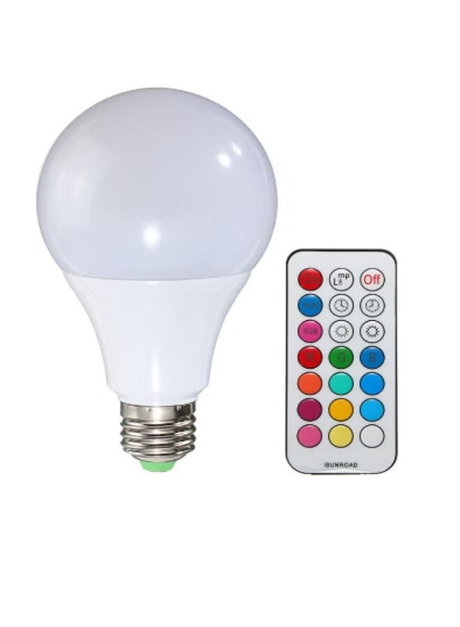 Rgb Led Light Bulb With Remote Control White 8centimeter