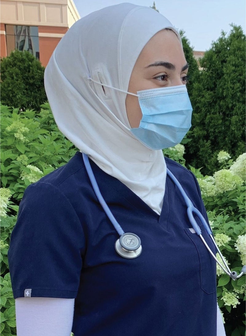 International Uniform L.L.C Women Islamic Full Cover Hijab Scarf with White Color