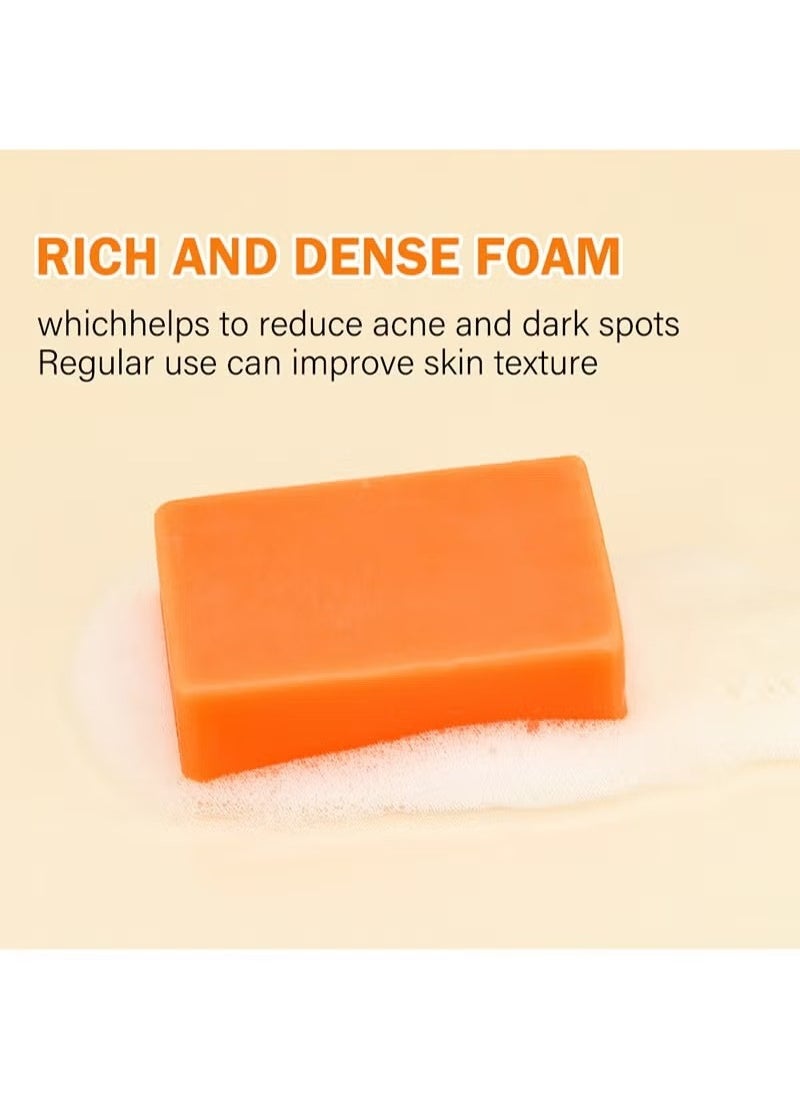 MOOYAM - Tretinoin Dark Spot Removing Soap, Face and Body Turmeric Soap, Deep Cleaning，Brightening Skin Turmeric Soap for Acne and Dark Spots, Hand Acne Facial Turmeric Kojic Acid Soap Bar，2 Bars/Box - Image 1