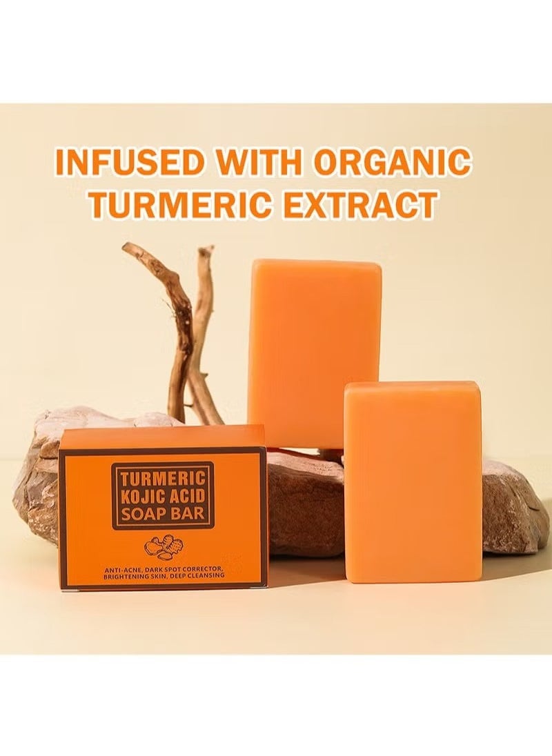 MOOYAM - Tretinoin Dark Spot Removing Soap, Face and Body Turmeric Soap, Deep Cleaning，Brightening Skin Turmeric Soap for Acne and Dark Spots, Hand Acne Facial Turmeric Kojic Acid Soap Bar，2 Bars/Box - Image 1