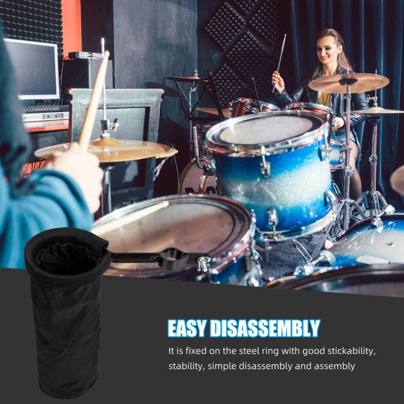 Gleavi Black Drumstick Holder Storage Bag Sturdy Mallet Organizer For Drum Kit Accessories - Image 4