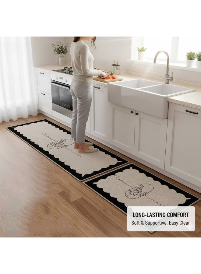 Aideli 2-Piece Diatom Mud Kitchen Mat Set, Non-Slip Soft Absorbent Floor Rugs for Kitchen, Bathroom, Laundry, Office – 40x60cm + 40x120cm - Image 2