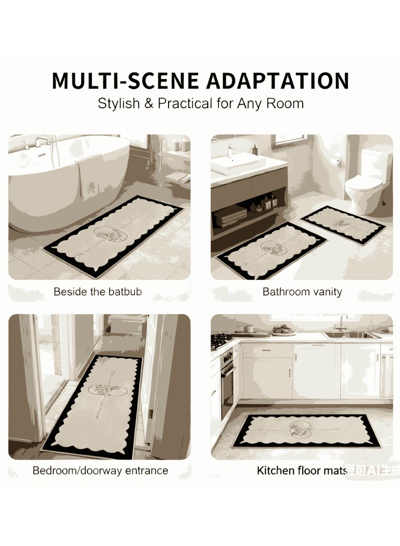 Aideli 2-Piece Diatom Mud Kitchen Mat Set, Non-Slip Soft Absorbent Floor Rugs for Kitchen, Bathroom, Laundry, Office – 40x60cm + 40x120cm - Image 3