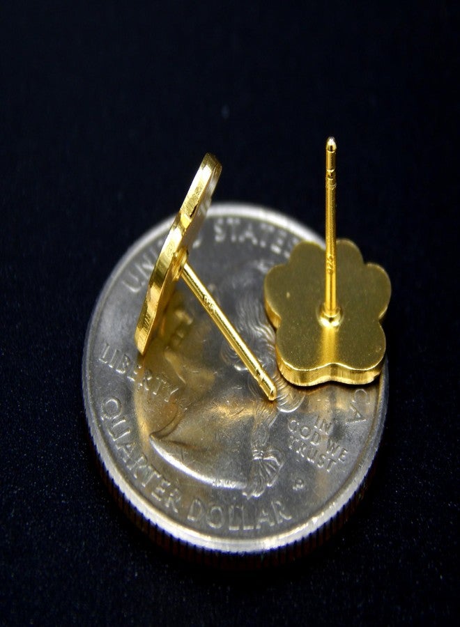 آيسروز أقراط مرصعة بطبعة مخلب مطلية بالذهب عيار 14 قيراط على فضة إسترليني عيار 925 بألوان المينا (أزرق) - Image 2