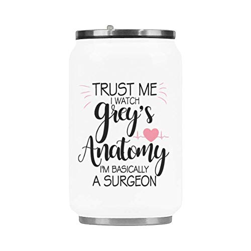 OSCD Fashion Stainless Steel Insulated Travel Mug, Trust Me I Watch Grey's Anatomy I'm Basically A Surgeon Travel Coffee Mug Tea Cup, 10.3 Ounce Funny Vacuum Mug - Image 4