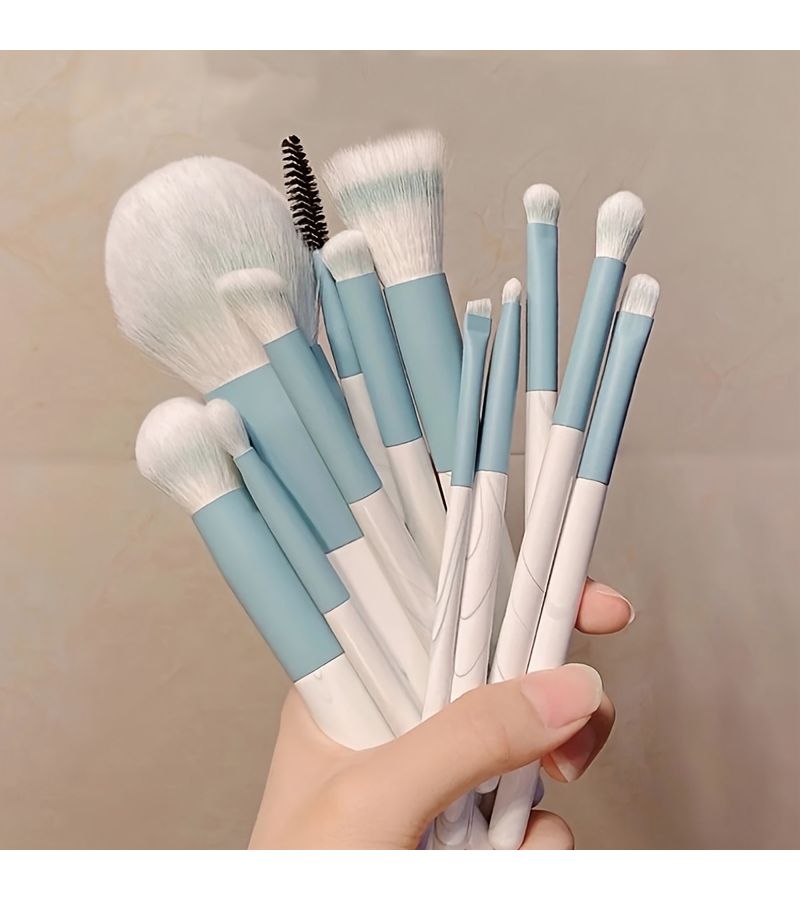 12Pieces Clear Sky Makeup Brush Set Super Soft Powder Brush Dotting Brush Non Stinging Face - Image 1