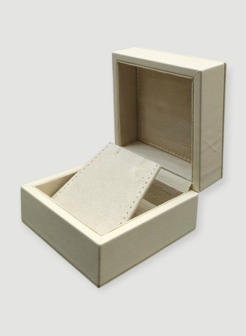 Al Seraj Luxury Earring & Pendant Jewellery Box Made in Dubai | Premium Cream Rexine Exterior with Soft Suede Interior | Elegant Jewelry Storage & Display Box for Earrings Necklace Pendant Gift - Image 5