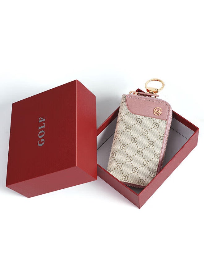 Golf Key Case For Women, Fashionable Printed Key Pouch, Multifunctional Zipper Coin Purse, Car Key Holder, Gift Box Set - Image 1
