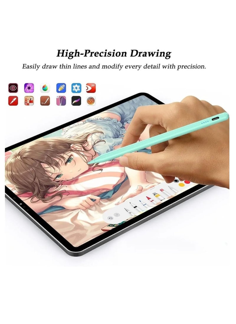 traditious Stylus Pen for Touch Screens – Universal Active Digital Pen Compatible with iPad, iPhone, Samsung, Android Tablets & Smartphones – Rechargeable Tablet Stylus (Green)  - Image 3