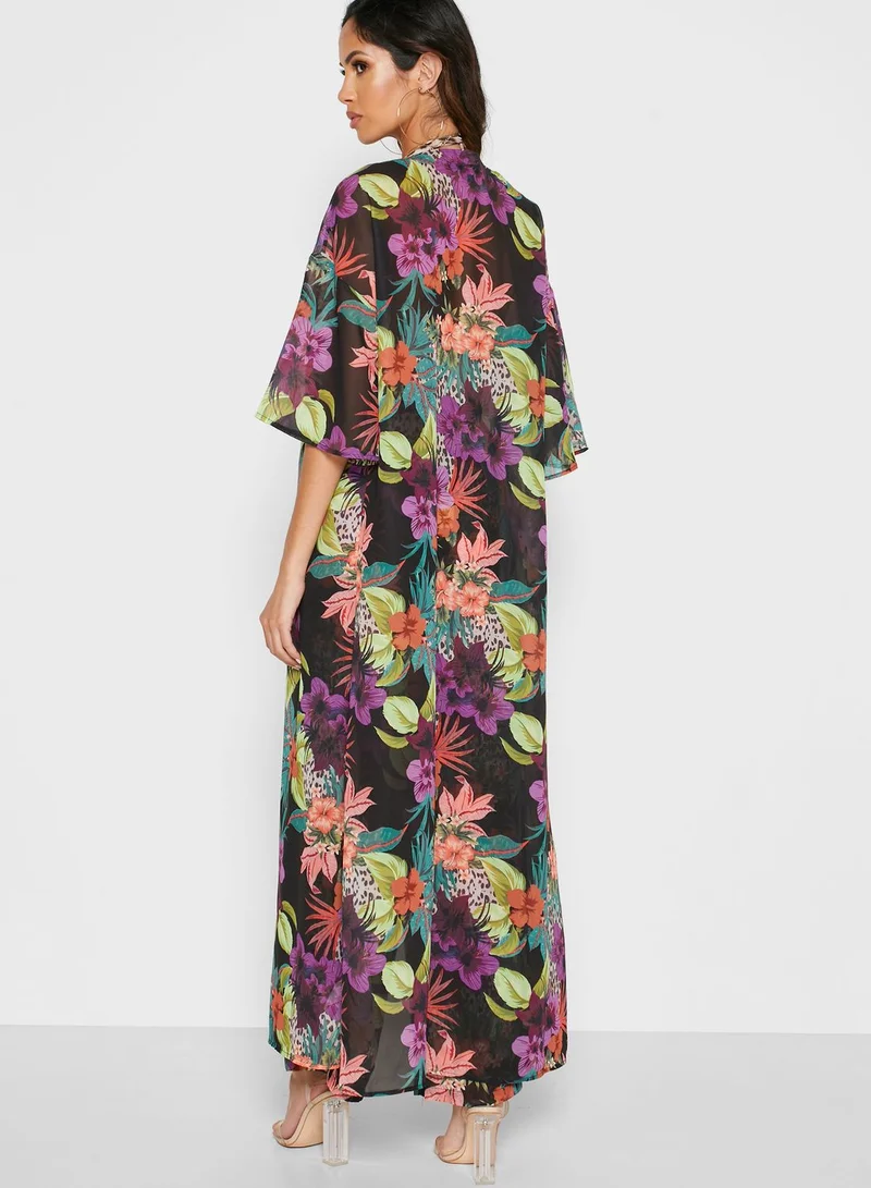 Missguided Floral Print Kimono